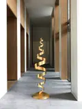 Tom Dixon, Spiral Lamp, circa 1989, coiled gilded steel