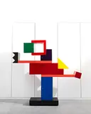 Sils Maria Cabinet by Gary Morga, 2010, laminate, silver and chromed metal, offered Apr 2016