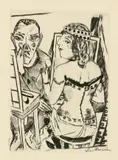 Max Beckmann, Garderobe, 1921, Kaltnadel auf Japan