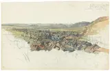 Carl Wagner, Blick auf Sonneberg in Thüringen, 1833, Aquarell und Bleistift auf Bütten (Wasserzeichen: Van der Ley), quadriert