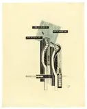 Ella Bergmann-Michel, O.B. 202, 1924, Collage (beidseitig), Tuschfeder, Bleistift und Deckweiß auf Transparentpapier