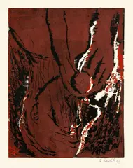 Profilkopf by Georg Baselitz, 1982, Farbholzschnitt auf festem Papier, sold Nov 2013