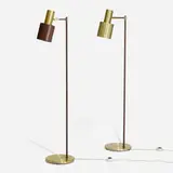 Jo Hammerborg, Studio floor lamps, set of two, 1967, lacquered steel, brass
