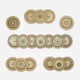 Collection of six wall lamps by Noomi Backhausen & Poul Brandborg, c. 1965, glazed stoneware, brass, sold May 2024