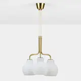 Vilhelm Lauritzen, Christiansborg chandelier, c. 1955, brass, white glass