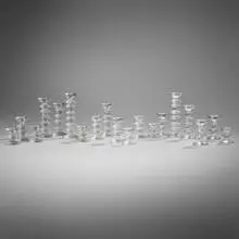 Timo Sarpaneva, Festivo candlesticks, collection of nineteen, 1966, cast glass