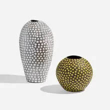 Västkust vases, set of two by Ingrid Atterberg, c. 1950, glazed stoneware, sold May 2024