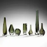 Nils Landberg, Collection of seven vases, c. 1955, glass
