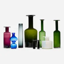 Collection of seven vessels by Holmegaard, c. 1961, glass, sold May 2024
