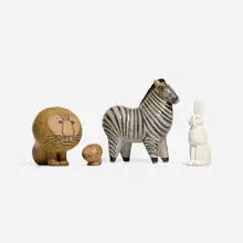 Lisa Larson, Collection of four animals, c. 1965, glazed earthenware