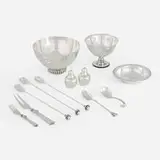 Collection of tableware by Cohr, c. 1965, sterling silver, sold May 2024