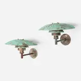PH 4/3 wall lamps, pair by Poul Henningsen, copper, lacquered copper, sold May 2024