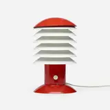 Table lamp, model 940-055 by Pentti Kujala, c. 1975, enameled metal, sold May 2024