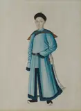 Figure studies of courtiers, a pair by Chinese School, gouache, offered Apr 2016
