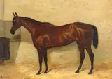 Louis Bombled, Three horse studies, two signed 'Ch Blombled' (lower left), one bears signature lower right),  oil on board