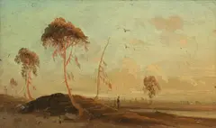 Märkische Landschaft by Carl Blechen, Um 1830, Öl auf Papier, auf Karton aufgezogen, sold Nov 2014