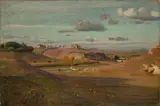 Rudolf Schick, Blick über die Campagna, 1871, Öl auf Leinwand auf Pappe