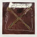 Antoni Tàpies, Petrificada Petrificante, 1978, Original-Leinenkassette mit 8 Radierungen, zum Teil mit Aquatinta, Prägedruck und Carborundum, jeweils auf handgeschöpftem graublauen Moulin de Larroque-Papier, zu Gedichten von Octavio Paz