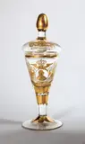 Farbloses Glas, tiefgeschnitten, teilweise vergoldet by Zechliner Hütte, 32,5 cm (12 ¾ in.), sold May 2014