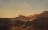 Robert Kummer, Zwei Fischer in felsiger Küstenlandschaft (Dalmatien/Montenegro), Um 1860, Öl auf Holz