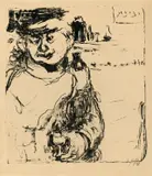 Max Pechstein, Der Schnapstrinker, 1908, Lithographie auf Papier