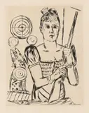 Schießbude by Max Beckmann, 1921, Kaltnadel auf Velin, sold Jun 2022