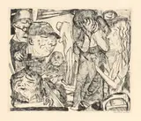 Irrenhaus by Max Beckmann, 1918, Kaltnadel auf Bütten, sold Dec 2022