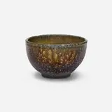 Bowl by Toshiko Takaezu, c. 1985, salt-fired stoneware, sold Apr 2024