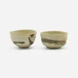 Tea bowls, set of two by Toshiko Takaezu, c. 1995, glazed porcelain, sold Apr 2024