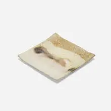 Tile by Toshiko Takaezu, c. 1985, glazed porcelain, sold Apr 2024