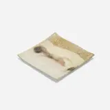 Tile by Toshiko Takaezu, c. 1985, glazed porcelain, sold Apr 2024