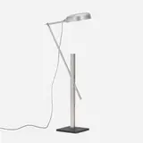 Model No. Sch1 Schliephacke floor lamp by Fridtjof Schliephacke, 1959-60, aluminum, cast iron, sold Apr 2024