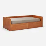 Jacques Adnet, Daybed, c. 1955, leather over wood, upholstery