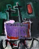 Church by John Christoforou, 1953, oil on board, sold Apr 2016