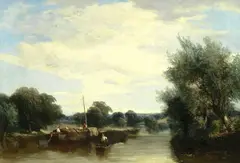 River landscape by Thomas Creswick, oil on canvas, sold Apr 2016