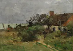Paysage by Antoine Guillemet, oil on panel, offered Apr 2016