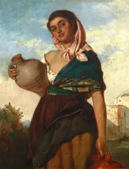John William Haynes, The Spanish water carrier, oil on canvas