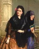 Ra John Bagnold Burgess, Youth and age, oil on canvas