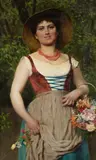 Eugene de Blaas, The flower seller, oil on canvas