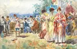 A colourful gathering; a pair by Juan Antonio Morales, one signed and inscribed 'Ruiz Morales/Sevilla' (lower left); the other signed and inscribed 'Ruiz Morales/Madrid' (lowe, offered Apr 2016