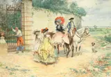 Lucius Rossi, Galantes; The Golden Key Inn, a pair, watercolour
