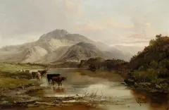 Joseph Adam, Cattle in a highland landscape, oil on canvas