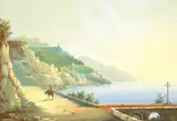 Neapolitan School, View of Naples, A view on the Amalfi Coast, a pair, both gouache