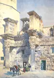 Aurelio Amici, The Forum of Nerva, Rome, watercolour