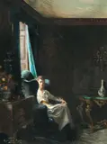 Rbc Albert Chevallier Tayler, Portrait of a woman in a drawing room, oil on canvas