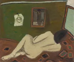Peter Herrmann, Liegender Akt, 1982, Öl auf Leinwand