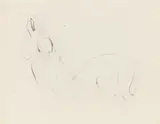 Jean Fautrier, Nue assise tête à gauche, 1945, Tusche und Kohle auf Chinabütten