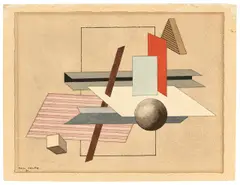 Paul Kelpe, Ohne Titel, 1931, Gouache, Tuschfeder und Bleistift auf leicht genarbtem Velin