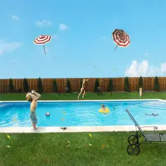 Flying Umbrellas by Julie Blackmon, 2007, Archival Pigment-Print, sold Dec 2020