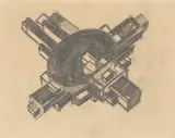 Entwurf für eine Versammlungshalle by Ilja Grigorjewitsch Tschaschnik, Um 1926, Bleistift auf Papier, sold Jun 2019